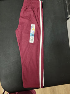 Burgundy Jersey Stripe Pants