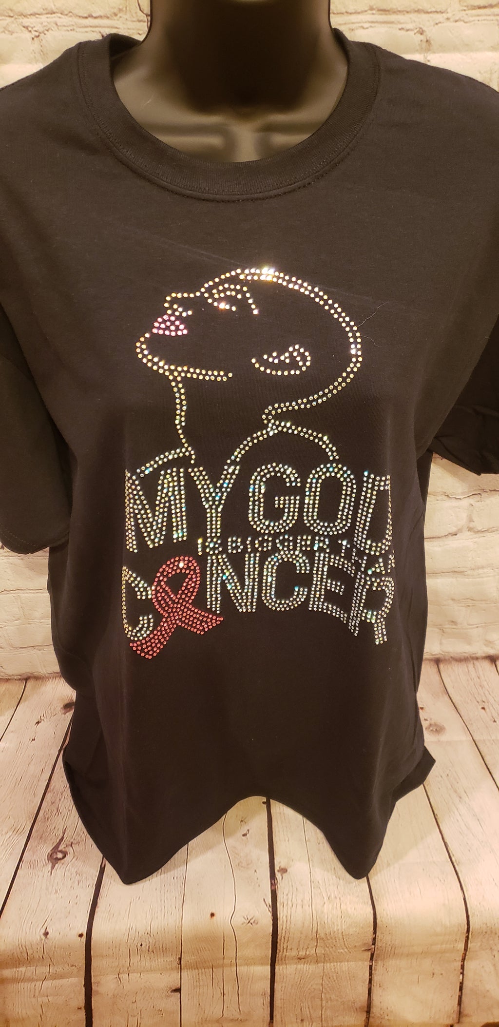 My God Is Bigger Than Cancer Rhinestone Shirt - JVN Creations & Designs