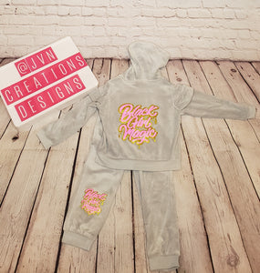 Toddler Girls Velour Jacket & Pants Set