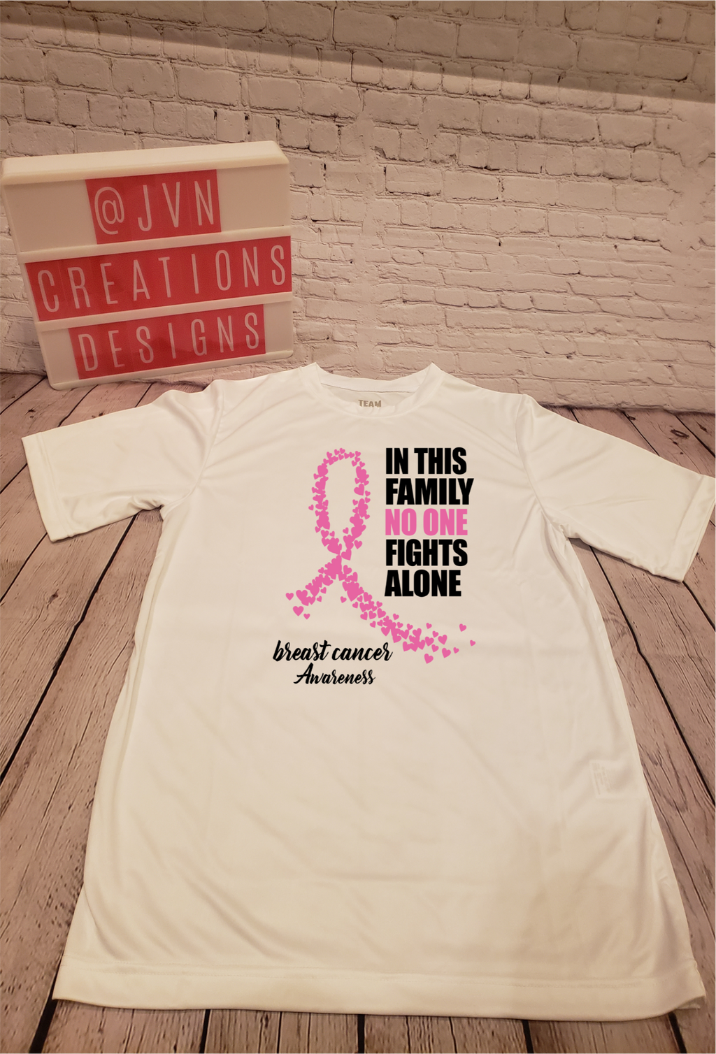 No One Fights Alone Breast Cancer Awareness - JVN Creations & Designs